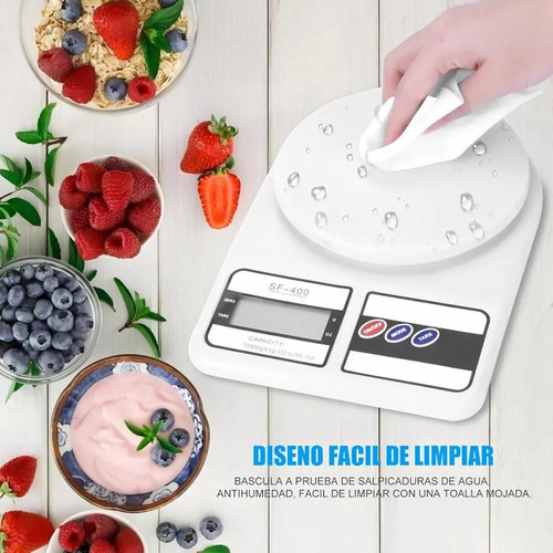 Báscula De Cocina Digital De 1 G A 10 Kg, Color Blanco