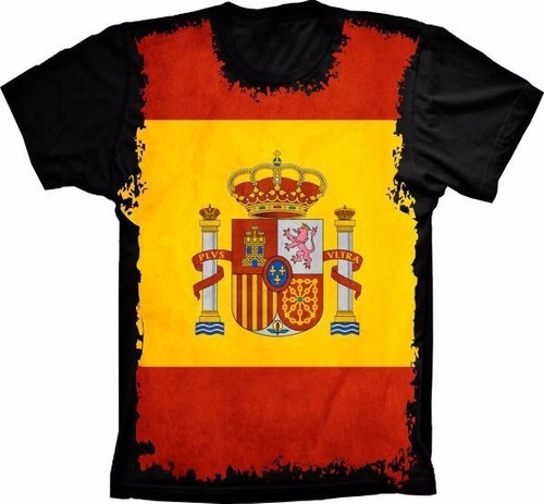 Camiseta Bandeira Espanha Flag Spain Estilo Malandro Adulto