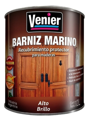 Barniz Marino Venier Protector Maderas Alto Brillo X1lt Acabado Brillante Color Brillante