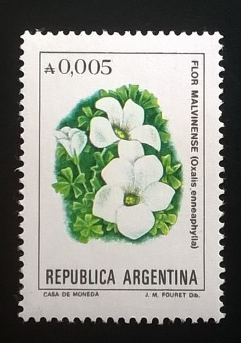 Argentina Flora, Sello Gj 2208 Flor 0,005 A 1985 Mint L11672