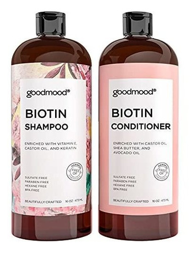 Goodmood Biotina Shampoo Y Acondicionador Previene Caida