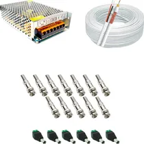 Comprar Kit Instalação Cabo Coaxial Cftv + Acessórios Para 6 Câmeras