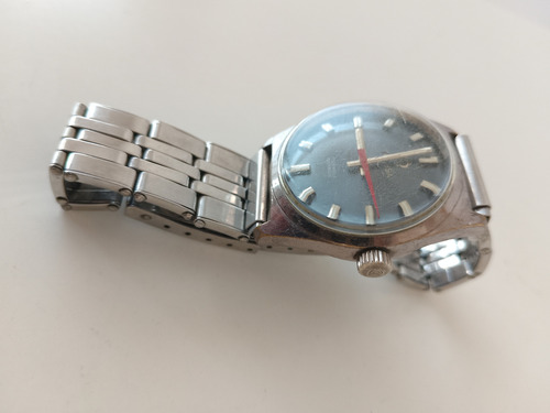 Antiguo Reloj Tressa Automático Funcionando Plateado Plateado Azul Petróleo (Usado)