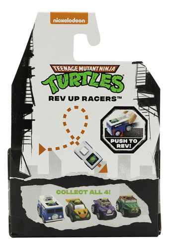 Vehiculo De Traccion Tortugas Ninja Rev Up Racers Selecciona Color Azul Personaje Leonardo