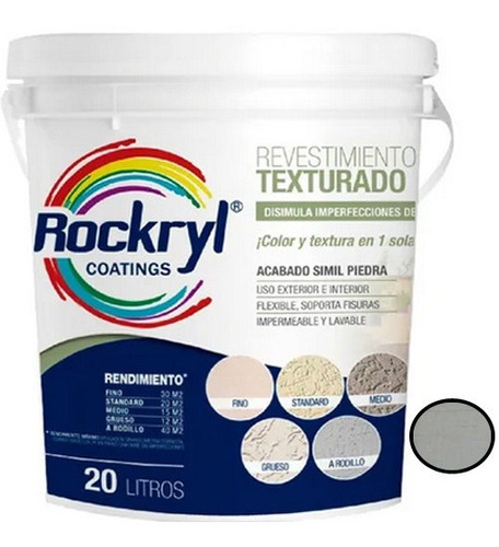 Revestimiento Texturado 20 Lt Rockryl® Llana Color Cartilla