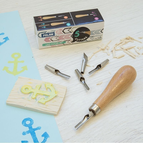 Set Con 5 Gubias Para Tallado De Madera Milan