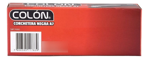 Corchetera Colón A7 Grande Plástico Negro 20 Hojas 24/6 26/6