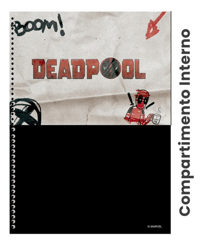 Caderno Deadpool 20 Matérias Univ. Espiral Animativa Capa 2