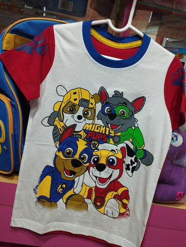 Imagen 3 de 5 de Franela Paw Patrol Niño Full Color Algodón Leer Descripción