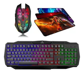 Kit Gamer Enkore 3 En 1: Teclado + Mouse + Pad + Garantía