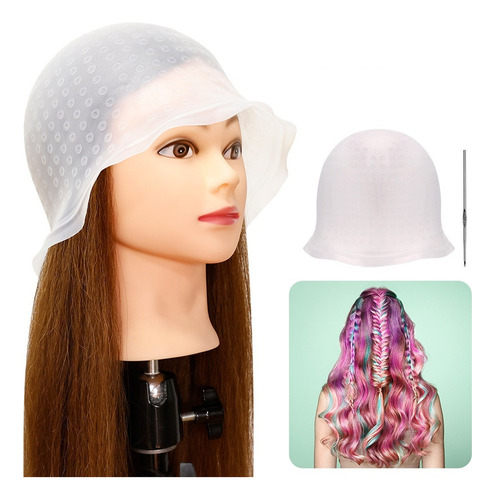 - Qo Gorro Tinte Silicona, Con Aguja Crochet