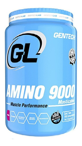 Amino 9000 Gentech 150 Com Sin Tacc Recuperacion Crecimiento Sabor Frutilla