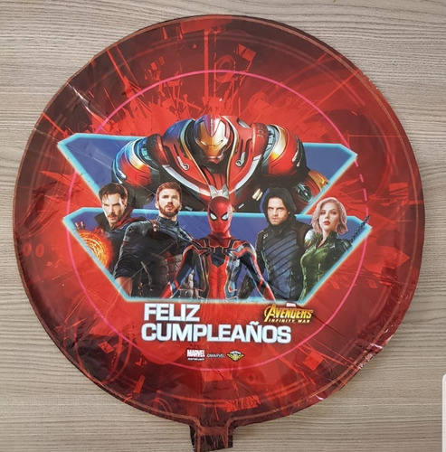 10globo Metalico 45cm  Avengers ,feliz Cumple Años