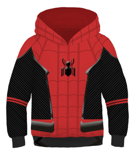 Spider-man Cartoon Sudadera Con Capucha Para Niños Cosplay