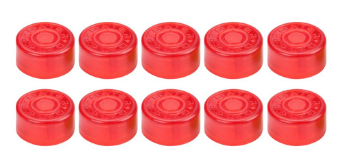 Kit C/ 10 Botões Protetor Plastico Vermelho Footswitch Pedal