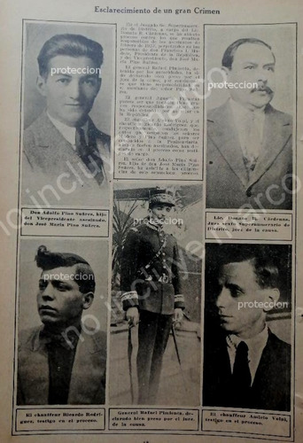 Afiche Antiguo 1920 Juicio Asesinato De Madero Y Pino Suarez