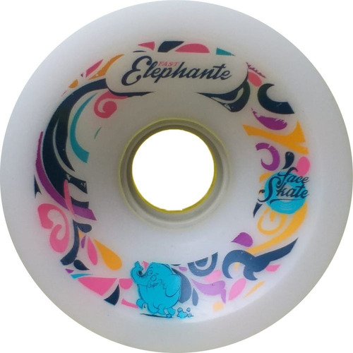 Roda Face Skate Fast Elephante 72mm 85a White Core V