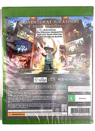 Jogo Lego Jurassic World Xbox One Lacrado.