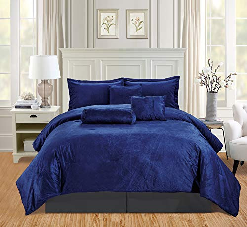 Grandlinen Micr, 7 Piezas, Tamaño Queen, Color Azul Marino Y