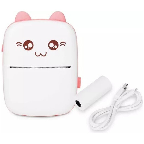 Mini Impresora Térmica Portátil Bluetooth Gatito + 1 Rollo