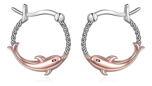 Aretes Aro Delfin Gato Pingüino Pulpo Para Mujer Plata 925 D