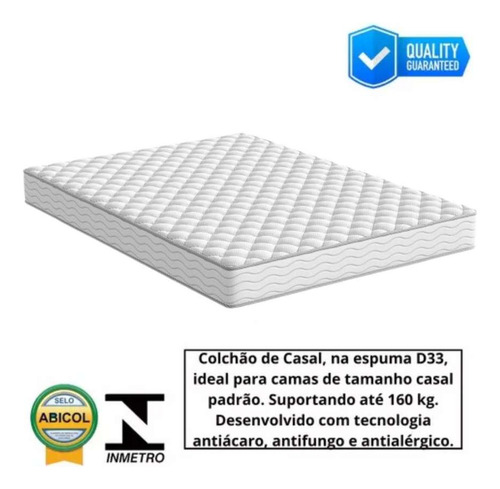 Colchão De Casal D33 Espuma 1,38x1,88x0,12 Macio