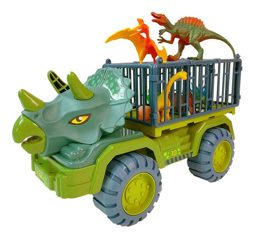 Camión Triceratops Transporte Con Dinosaurios