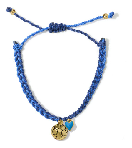 Pulsera Con Dije De Oro De Corazn De Ftbol 100% Impermeable,