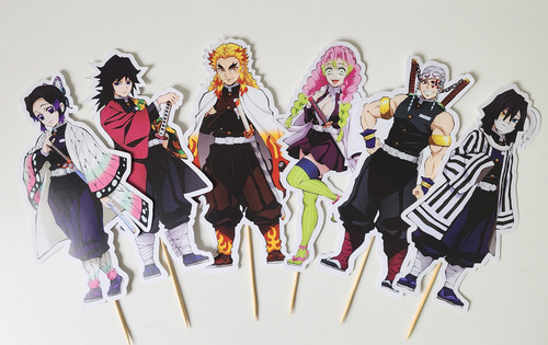 Demon Slayer Pilares Adornos Torta Toppers Grandes Varios Demon Slayer Pilares