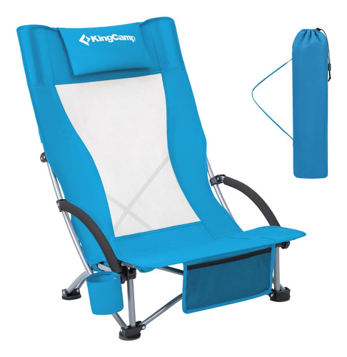 Kingcamp Mesh Low Seat Silla De Playa Portátil Plegable Para