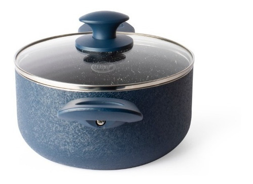 Imagen 2 de 10 de Olla 20 Cm Antiadherente Granito Navy Ilko