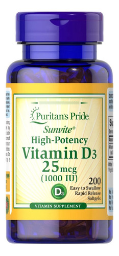 Vitamina D3 Americana 1000iu X 200 Pastillas Pura 