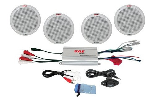 Pyle Marine Receiver Speaker Kit - Amplificador De 4 Canales