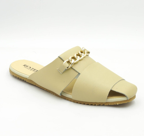Imagen 3 de 9 de Zapatos Flat Dama Piel Felipe Rentería Mule Punta Cuadrada