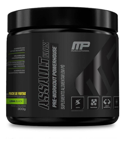 Pré-treino Assault Black Max 300g Muscle Pharm