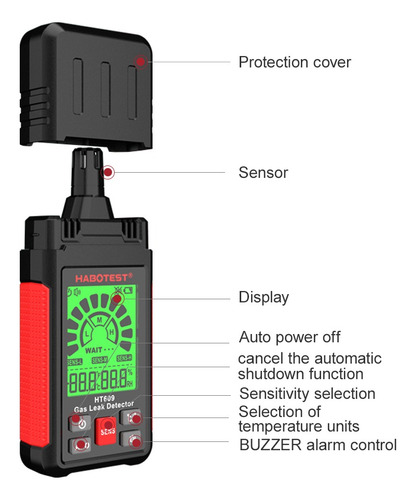 Habotest Ht609 Detector De Gases Combustibles Negro Ip67