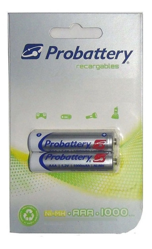 Pila Aaa Probattery X 2u Pilas Recargables Bateria 1000 Mah