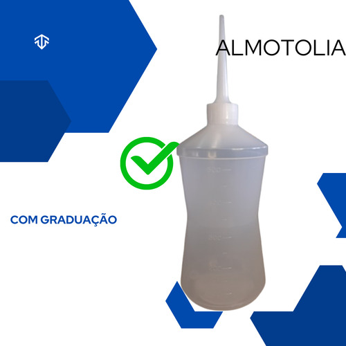 Almotolia Plástica Transparente 250 Ml Com Bico Reto 5 Uni