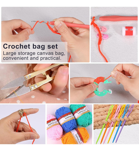 Kit De Crochet Para Principiantes Con 12 Ovillos De 137m