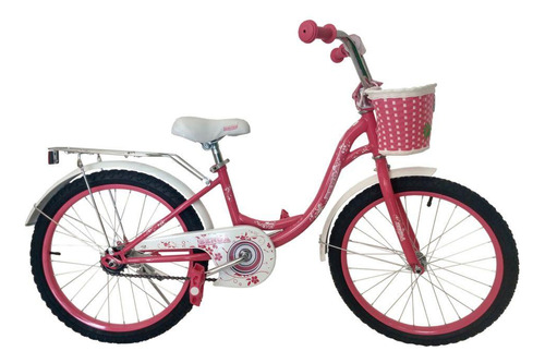 Bicicleta Infantil Aro 20 Benoá Flores Com Cestinha
