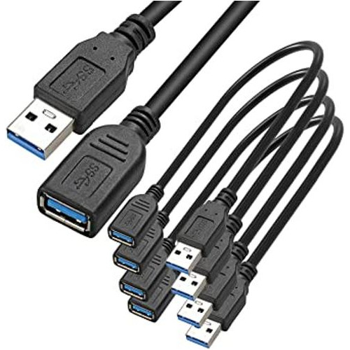 Saitech It Paquete De 4 Cables De Extensión Usb 3.0 De