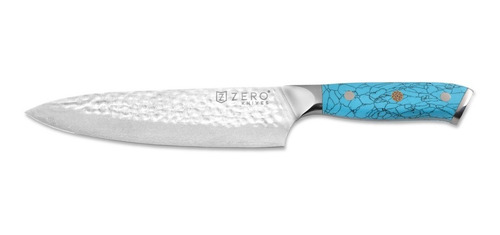 Imagen 2 de 5 de Cuchillo Acero Damasco 8,0'' Zero Knives - Bt Chef Y Asado
