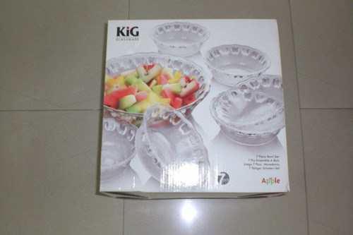 Set De 7 Piezas Ensaladera De Fruta Kig Glassware