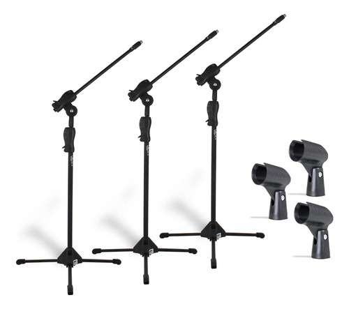Kit 3 Pedestal Para Microfone Girafa Ibox + Cachimbo Brinde