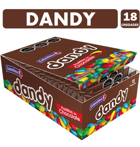 Dandy - Chocolates Confitados De Colombina (caja Con 18 Uni)