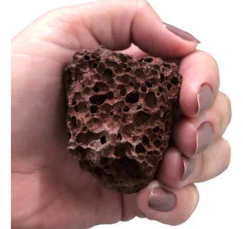 Pedra Vulcânica Vermelha Lareira Churrasqueira Pacote 5kg