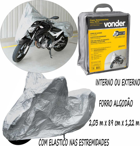 Capa Impermeável Para Motos Vonder Forrada Chuva Proteção