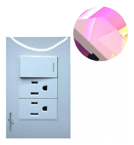 Placa 2 Contactos 1 Apagado Acrilico Blanco Cristal Brillant