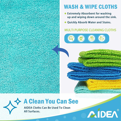 Paños De Microfibra Aidea-100pk, Suaves Y Absorbentes...
