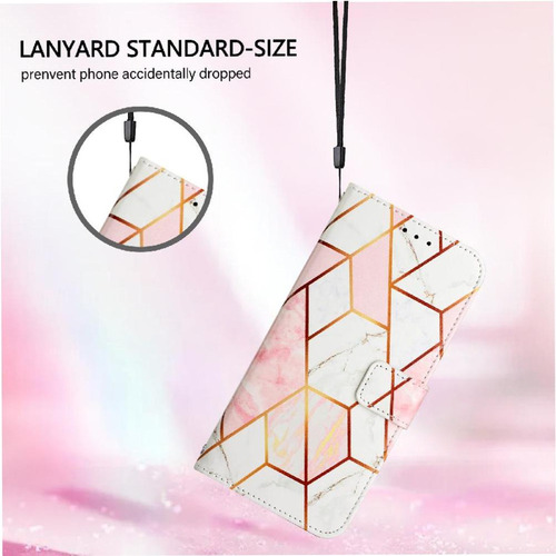 Funda For Zte Axon 60 4g Kickstand Pu Cuero Mármol Patrón